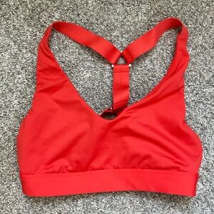 Red sports bra